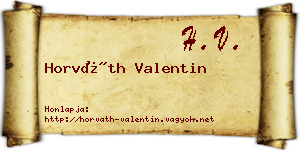 Horváth Valentin névjegykártya