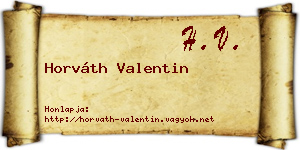 Horváth Valentin névjegykártya